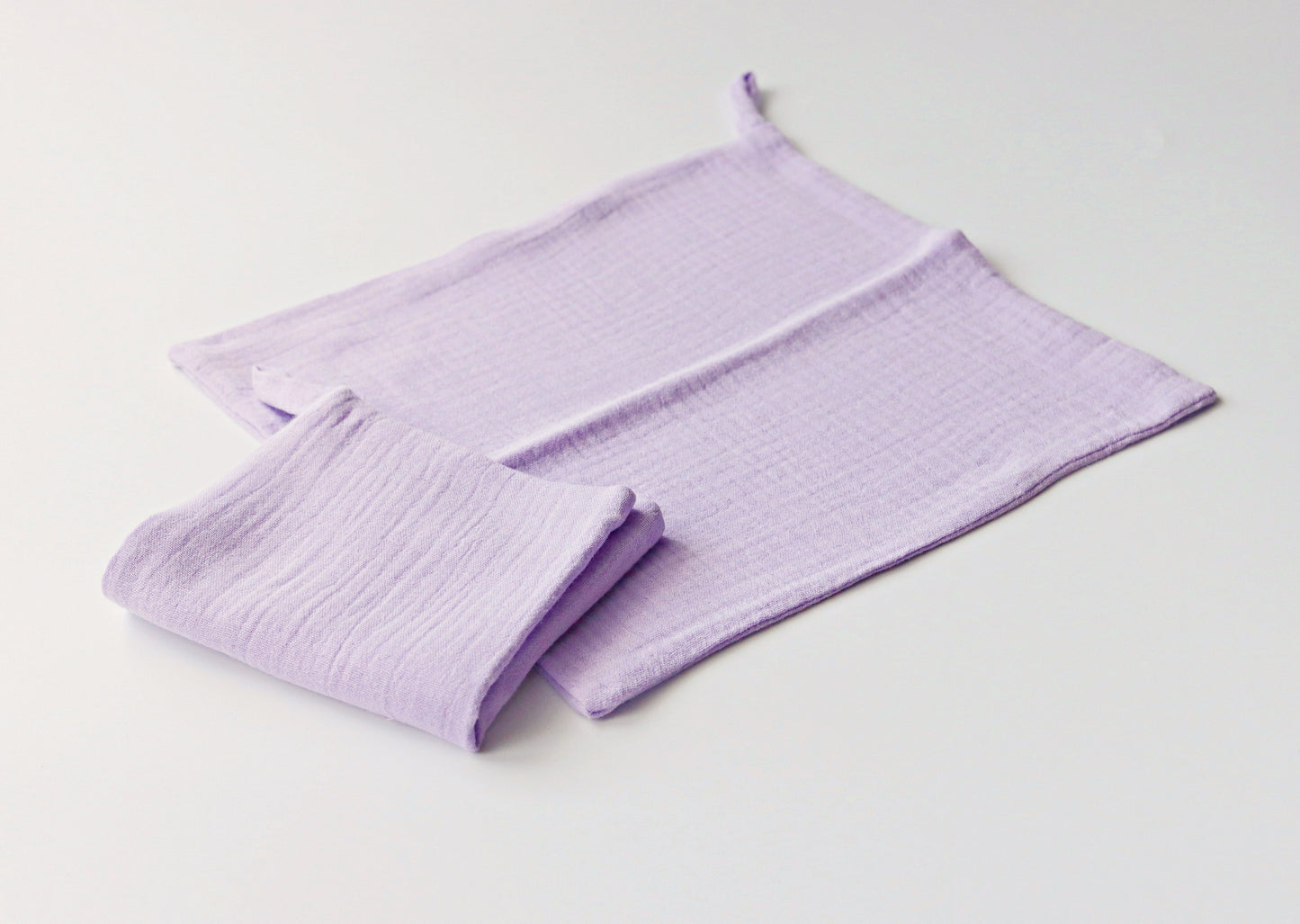 lilac muslin washcloth