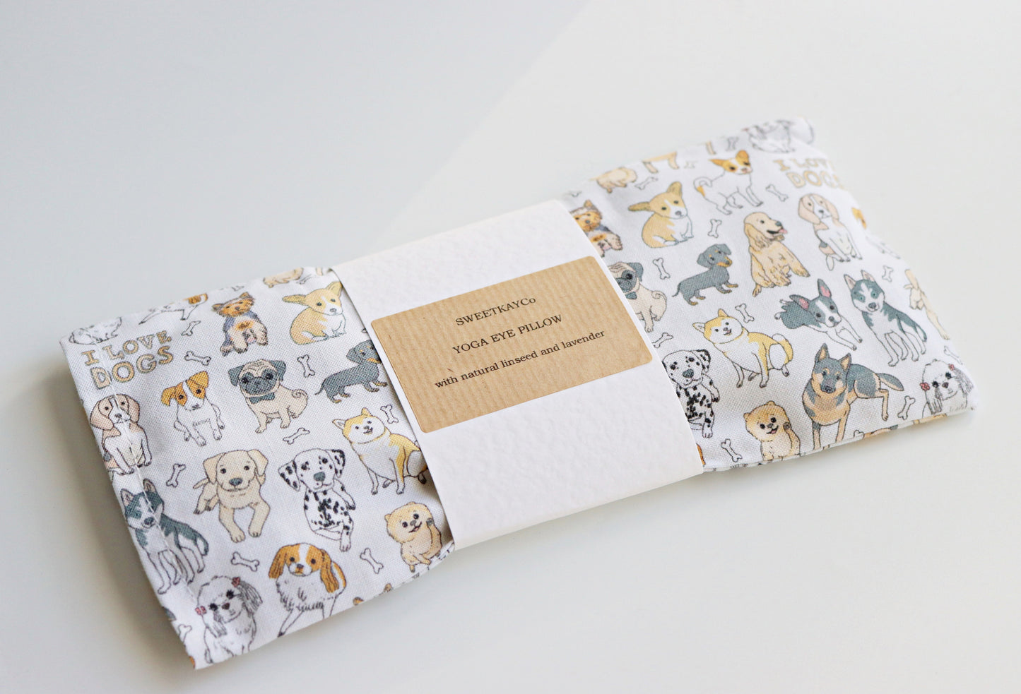 dog-themed weighted eye pillow