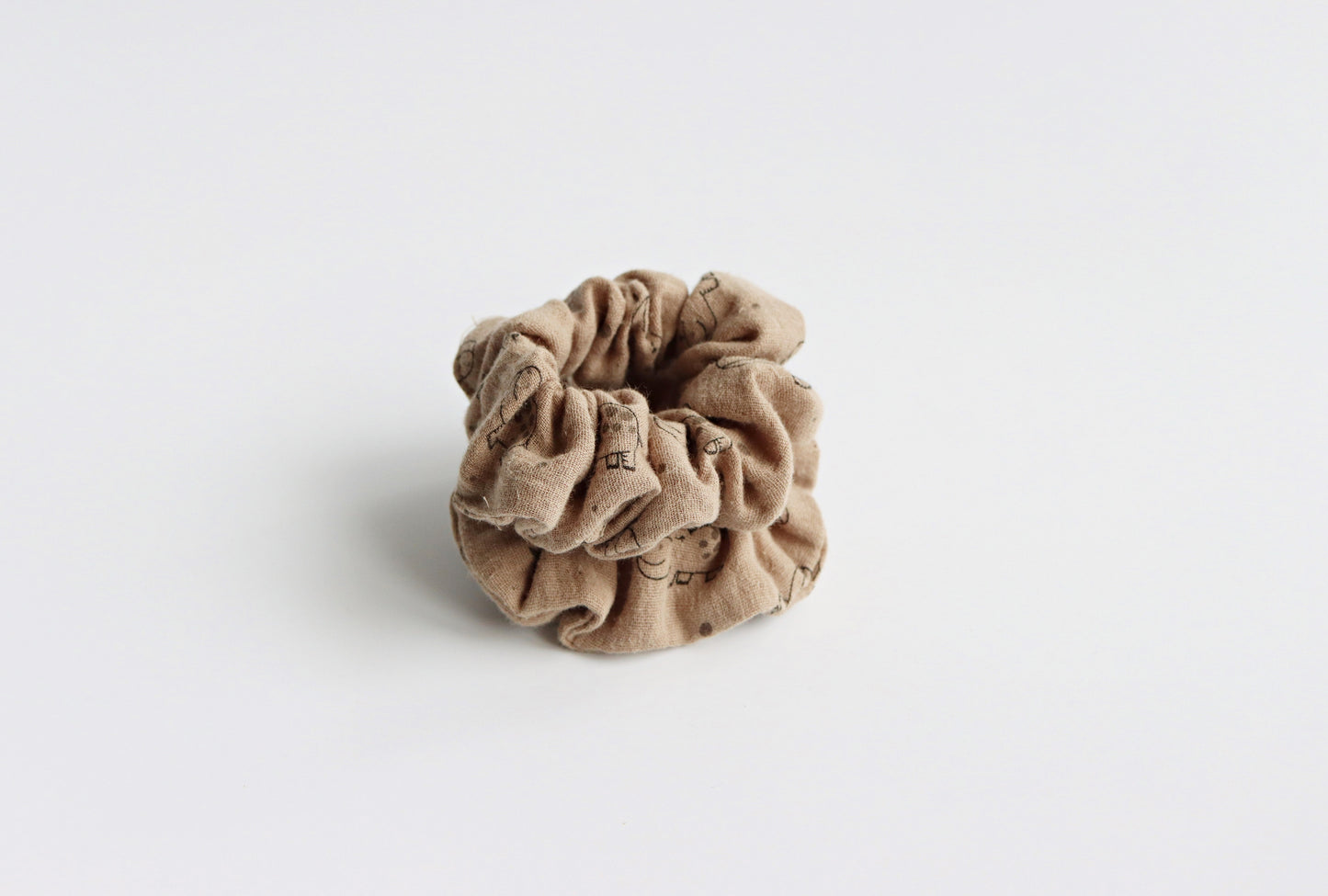 hippo muslin hair scrunchie