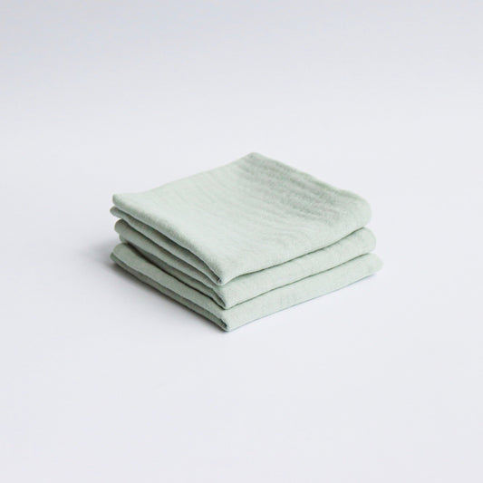 sage muslin washcloth