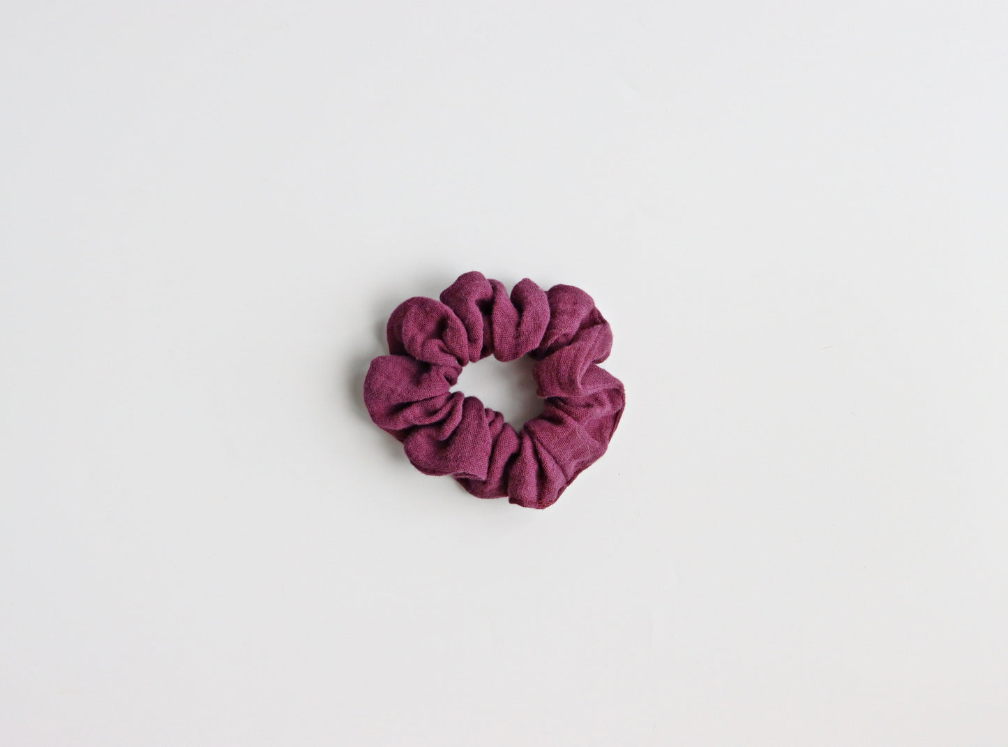 purple muslin hair scrunchie