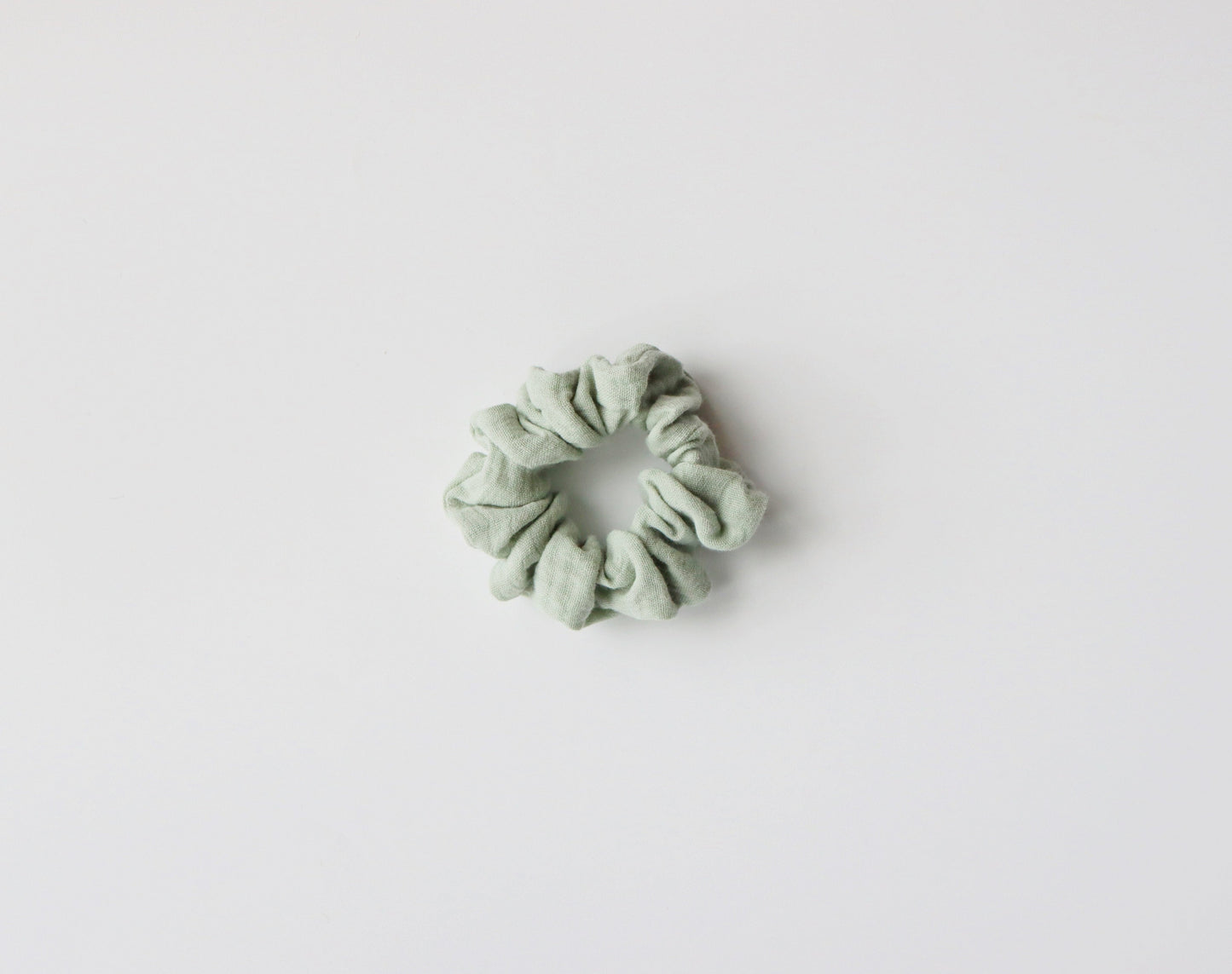 sage muslin hair scrunchie