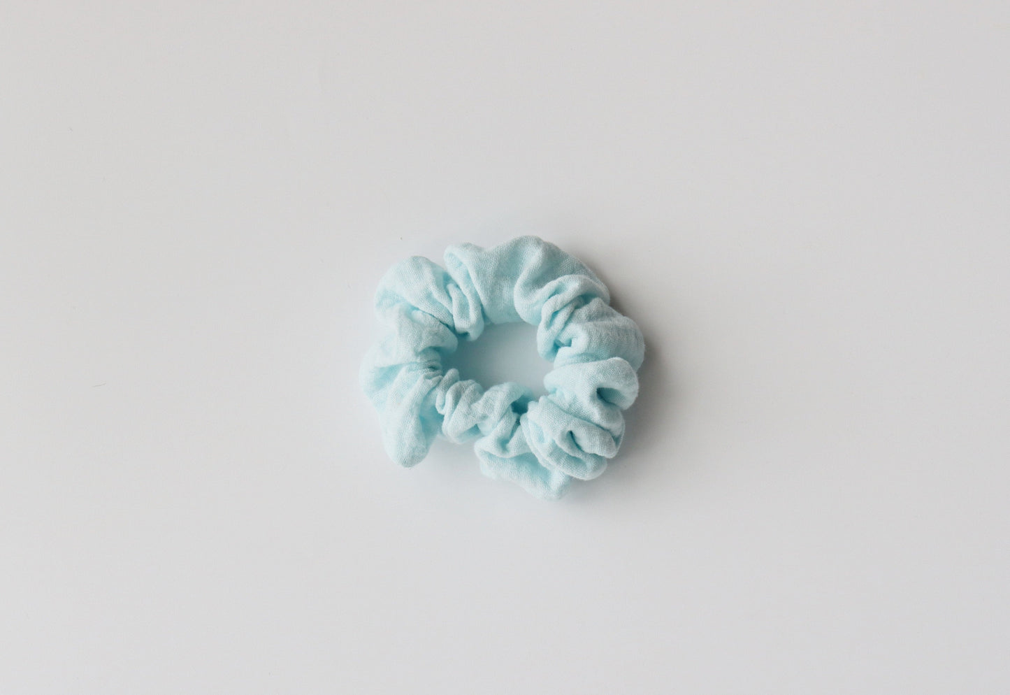 baby blue muslin hair scrunchie