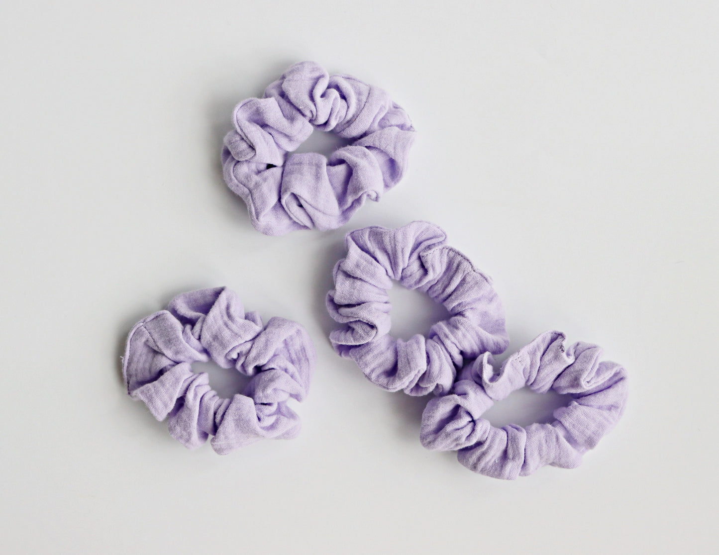 lilac muslin hair scrunchie