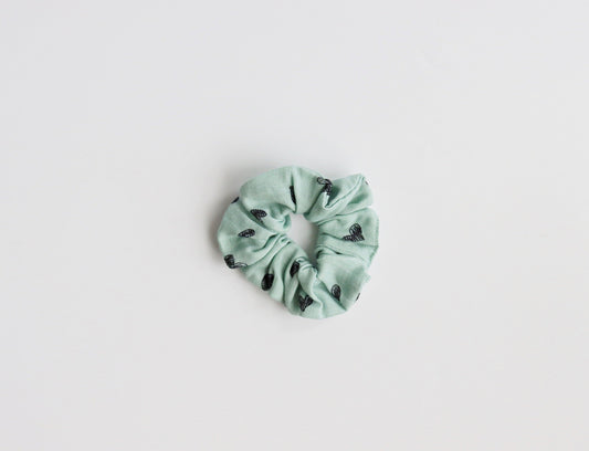 green hearts muslin hair scrunchie