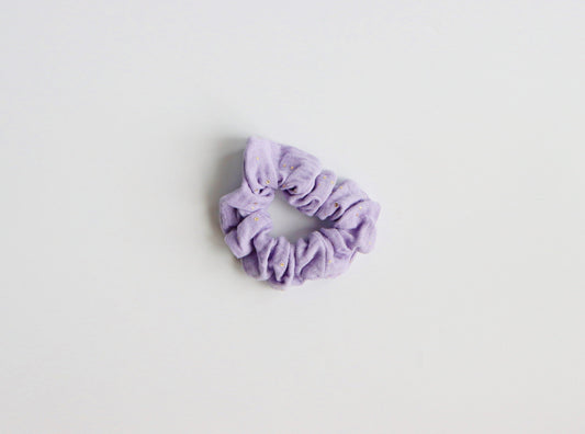 gold speckle lilac muslin hair scrunchie