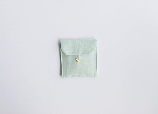 mint linen sanitary pad pouch