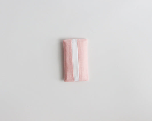 pink linen pocket tissue pouch